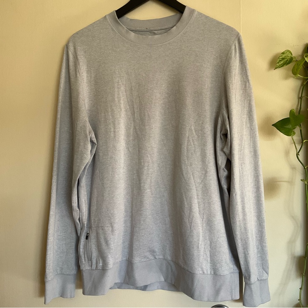 Vuori Ponto Performance CrewNeck Sweatshirt Men's DreamKnit Platinum Heather LRG